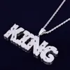 Men039s Nom personnalisé Lettres creuses Pendentif Collier Chaîne Ice Out Zircon Cubique Or Argent Bling Zircon Hip Hop Jewel1812164