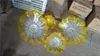 Artistic Murano Flower Plates Wall Lamps Arts Blue Yellow Shade Decorative Hand Blown Glass Hanging with Scallop Edges