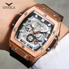 Cwp ONOLA marca relógio de quartzo clássico de luxo 2021 lumious tonneau quadrado grande relógio de pulso casual de negócios disigner para homem