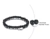 6.5mm Ball Svart Beaded Stone Armband 16.5cm Längda Strängar av Buddhistiska Rosary Beads Bangle