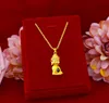 2019 new micro-carved small Buddha statue pendant sand gold plated 24k gold 999 clavicle chain fine not fade