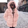 JAYCOSIN 2018 Moda Donna Solido Spessore Caldo Cappotto di pelliccia sintetica di lusso con cappuccio Autunno Inverno Cappotto caldo 18NOV5