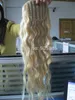 Ponytail 613 Blondklipp i Virgin Hair Extension Diva Wrap Around Blond Curly Drawstring Ponytail Hårstycke 100g eller 120g