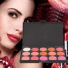 Wysokiej jakości 15 kolorów Lip Gloss Lipstick Paleta Makeup Nude Lipstick Palette Matte Lipgloss Lip Pigment Paleta do ust L1525197283
