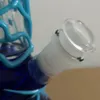 Dağınık Downstem Gözlü Glow In Dark Beher Bongs 6 Arms Ağacı Perc UV Yağı Dab Kuyuları Düz ​​Tüp Cam Su Boruları