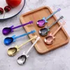 Stainless Steel Guitar Coffee Spoon Teaspoon Colorful Music Bar Spoon 7 Colors Coffee Tea Use WB1896