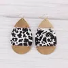 Metallic Leopard Print Leather Drop örhängen Kvinnor Faux Leather Teardrop Dangle Statement Earrings Fashion Jewelry1578824