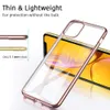 Nowy na iPhone 11 Pro Case XR XS MAX S10 Case Ultracierz odporny na szok Technologię galwanizacji metalowej Miękki żel TPU Case Cover Transperen