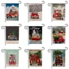 New Merry Christmas Garden Flags Car Pupazzo di neve Stampa Lino Cortile Appeso Bandiera Decorazione della casa Banner portatile