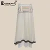 Everkaki Bohemian Ricamo Donna Gypsy Summer Rock Cotton Lace Up Beach Boho Gonne lunghe Donna Casual Bottoms Rock 2019 New Y19071301