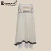 Everkaki 보헤미안 자수 Women 집시 여름 Rock면 Lace Up Beach 보헤미안 긴 Skirts Women Casual Bottoms Rock 2019 New Y19071301