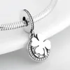 Nowy 100% 925 Sterling Silver Lucky Clover Fashion Fine Wiselanty Koraliki Fit Fit Oryginalna biżuteria bransoletki Bransoletka Making CJ1911166914301