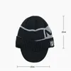 Men Women Warm Winter Hat Knit Visor Beanie Fleece Lined Billed Beanie with Brim Cap Street Hats
