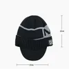 Mannen vrouwen warme winter hoed gebreide vizier beanie fleece gevoerde gefactureerde muts met rand dop straat hoeden