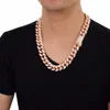 Chaîne cubaine en zircone lourde avec bracelet et collier, ensemble or et argent, grand tour de cou de 20mm, bijoux Hip hop pour hommes 16 188098273