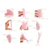 100% Natuurlijk gezicht Slimming Rose Quartz Gua Sha Set Neck Body Massage Guasha Tool met doospakket