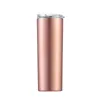 30 colors 20oz skinny tumbler with straw 20oz stainless steel skinny cup Drinking tumblers double wall vacuum insulated water bottle FEDEX