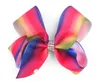 New arrive Jojo siwa Hair bows Flowers Rainbow Color Baby Girls Hair Clips with rhinestone Jojo bows hairpins Hair Accessory 5 inches