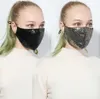 Nevoeiro Prevenção Máscaras Protetoras Responsadores de Sequinas Máscara Rosto Homens Mulheres Unisex Boca Mascherine Reutilize amplamente 6 Máscara de Algodão Esportes