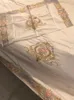 1000tc egyptisk bomull Royal Luxury Bedding Set White King Queen Size Brodery Bed Set Däcke Cover Bedlaket Set Parrure de Lit3951362