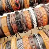 Charm retro Bangle Pack of 50pcs/lot leather bracelets mixed styles handmade Braided fit men and women party Tangible benefits jewelry good gifts