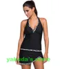 top sport costume da bagno ragazza bikini set spiaggia vneck aperto indietro costumi da bagno pizzo ritagliato copertura pancia sexy gonna di un pezzo grande costumi da bagno yakuda