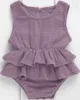 Moda Casual Slim Solid Newborn Kid Baby Girl Ubrania Bez Rękawów Stroje kąpielowe Beachwear Tutu Outfit 0-2y Piękny