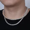 Collier rond en chaîne de Tennis pour hommes et femmes, bijoux Hip Hop, couleur or argent, 5mm, 18, 20, 22, 24, 30 pouces, joli cadeau