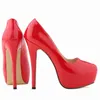 Venda quente-mulheres rodada Toe Heels Super alta plataforma de salto Stiletto Slip On bombas para festa de casamento sapatos