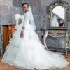 nigeria dresses jewel neck long sleeves lace bridal gowns tiered skirts beach boho wedding dress plus size