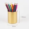 Brass gold vase stainless steel cylindrical pen holder multi-function pencil tube flower arrangement interior Nordic style XD22235