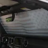 Bil Sunshade Front Vindruta Visor Amerikanska flaggan Sun Visor Mat för Jeep Wrangler JL 2018+ Bil Tillbehör