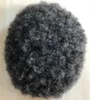 Męskie włosy afro włosy australia baza szwajcarska koronka pu toupee 1b Grey Malezyan Virgin Human Hair Hair