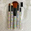 5 datorer mini färgglada blommor makeup borstar makeup skönhetsverktyg olika stilar och bärbara 5 sets4396148