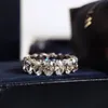 Moda - série do início da primavera oval anel de diamante completo europeu e americano moda banhado a prata 50 pontos linha broca versão larga276E