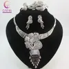 Top qualité luxe mariage mariée luxe couleur or cristal africain gland cristal déclaration collier boucle d'oreille bijoux fête ensemble