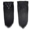 100g Clip In Human Hair Extensions Straight Natural Indian Remy Hair Clip Ins Real Virgin Hair Extensions Clip In 8pcs