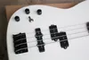 Whole Direct 4string Left Hand White Electric Bass Guitar with Rosewood FretboardBlack HardwaresBlack Neckcan be custom7862331