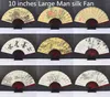 Traditional Big Printed Vintage Hand Fan Man Chinese Silk Bamboo Folding Fan Dance Show Fan Birthday Party Wedding Favors