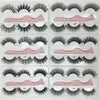 3 Pairs Handmade Natural False Eyelashes Wispy Fluffy Thick Long Fake Lashes Eye Extension With Tweezer