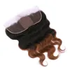 Menschenhaar spinnt Seidenbasis-Spitzenfrontteil mit Bundles #30 Auburn Body Wave Ombre-Haar mit 13x4-Spitzenfrontverschluss