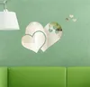 Acrylic Mirror Wall Stickers 3D Creative Heart Shape Mirror Wall Stickers DIY Room Decorative Decal Heart Mirrors3723452