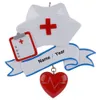 Maxora enfermeira personalizada em poliresina, pintura à mão, árvore de natal, ornamento de ocupação, como para feriado, dia da enfermeira, presentes292j