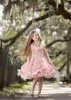 Cute Flower Girl Dresses for Weeding Pink Knee Length Beautiful Appliqued Lace Beaded Dress Girls Formal Pageant Gowns