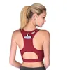 Sujetador deportivo de soporte alto con bolsillo en la espalda para mujer, sujetadores acolchados calados para Yoga, Tops cortos de gimnasia para Fitness, ropa activa Bh deportiva