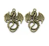 100Pcs alloy Dragon Antique silver bronze Charms Pendant For necklace Jewelry Making findings 35x28mm