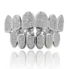 Zircon grillz aparelho de dentes vampiros hip hop personalidade presa jóias de jóias de grades dentais de meminina de prata de ouro