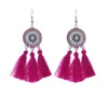 Boho Fashion Tassel Émail Fleur Boucles D'oreilles De Luxe Design Lustre Boucle D'oreille Femmes Mariage Bijoux De Mariée 5 Couleurs Pour Les Choix