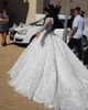 Bola de casamento árabe vestidos deslumbrantes 2020 v pescoço manga longa apliques rendas contas vestido de noiva capela trem vestidos de novia al6056 estidos