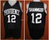 # 12 God Shammgod Providence White Black Retro Classic College Basketball Jersey Мужские сшитые на заказ трикотажные изделия с номером и именем